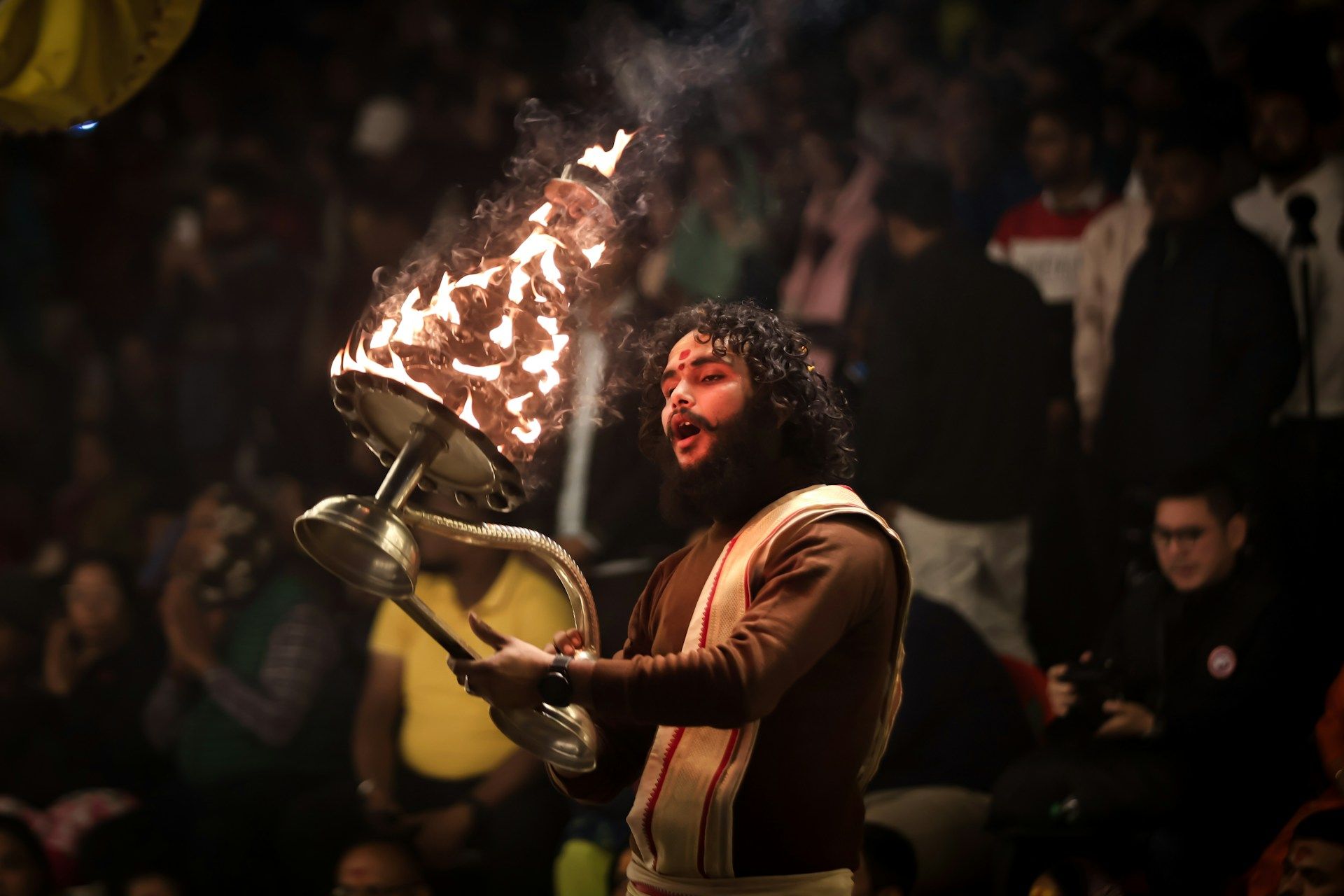 Traditional aarti ceremony
